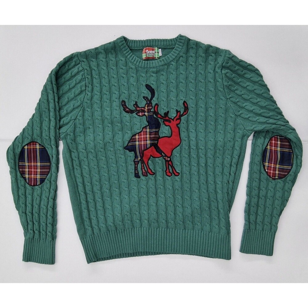 Spencer's Cable Knit "Humping Reindeer" Ugly Christmas Sweater, XL, Pre-Oened